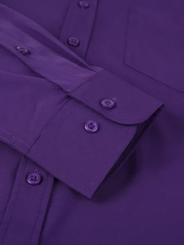 Vista 75 de corfty Camisa de vestir de manga larga para hombre, ajuste regular, elástica, sin arrugas, casual, con botones