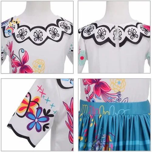 Vista 4 de SZ-TONDA Disfraz de princesa para niños - Ropa de cosplay de Halloween para niñas