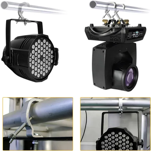 Vista 4 de 3 paquetes de abrazaderas para luces, equipos y accesorios de iluminación de escenario, abrazadera C de iluminación, abrazadera de poste de luz Dj