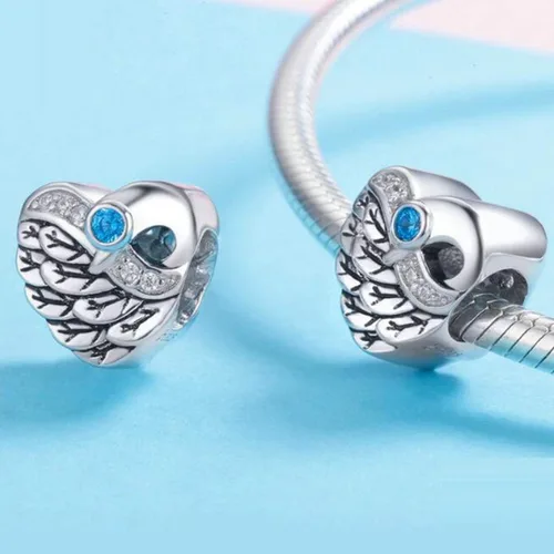 Vista 3 de Abalorio de plata de ley 925 con forma de corazón para pulseras Pandora