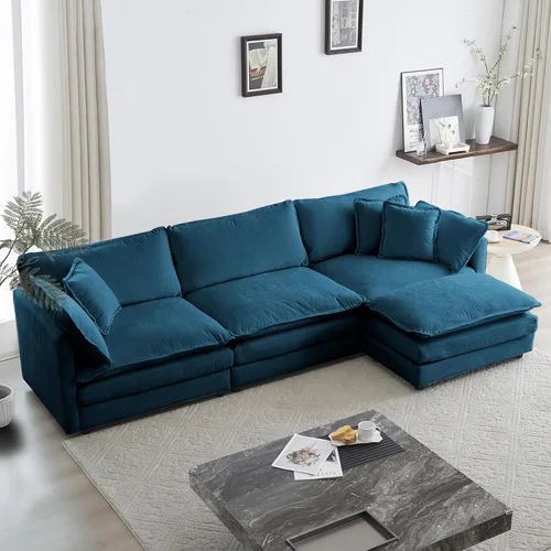 Vista 10 de GNIXUU Sofá modular de 76 pulgadas, sofá biplaza beige de 2 plazas, cómodos asientos de felpilla de 25 pulgadas de profundidad con 2 almohadas