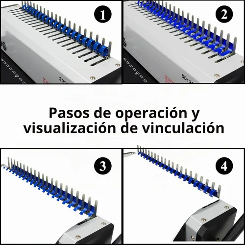 Vista 4 de RAYSON SD1202 - Carpeta de peine de 19 agujeros, perforadora de 10 hojas, capacidad de 200 hojas Includes a starter comb set, three punching
