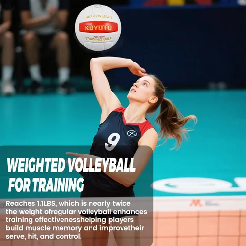 Vista 3 de 1.1lbs/500g Weighted Heavy Volleyball For Setters Serve Trainer Setter Weighted Volleyball Training Equipment Size 5 Thickened Surface Soft Leather