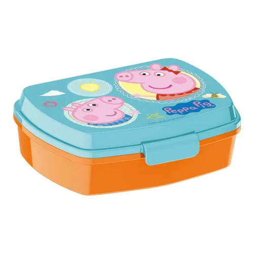 Vista 2 de Fiambrera para Sandwich Peppa Pig Having fun Plástico Rosa claro (17 x 5.6 x 13.3 cm)