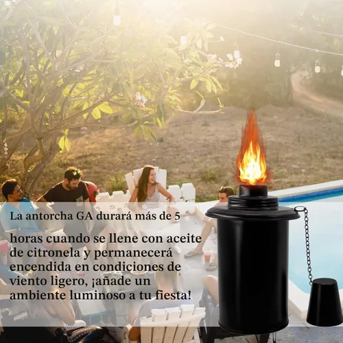 Vista 6 de Recipientes de repuesto para antorchas, linternas recargables de bambú para linterna, repuesto para patio, terraza, jardín, fiesta, paisaje