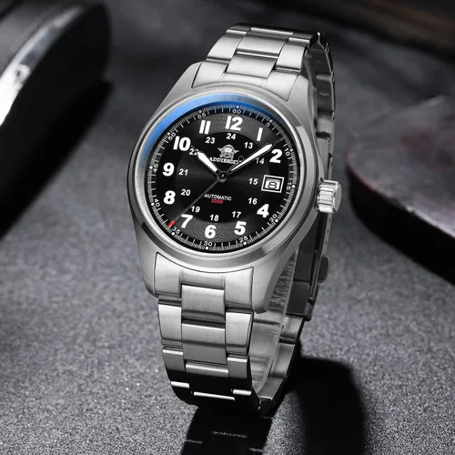 Vista 7 de ADDIESDIVE Relojes automáticos para hombre, acero inoxidable, NH35A, movimiento buceador, 200 M, esfera luminiscente, reloj de vestir analógico