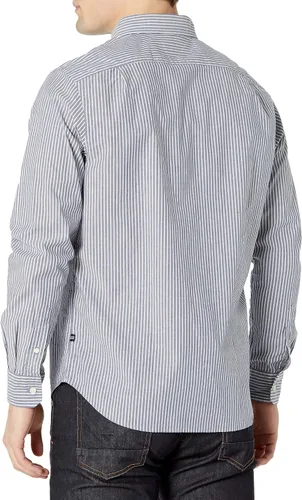 Vista 4 de Nautica - Camisa clásica para hombre, manga larga, con botones y elástica