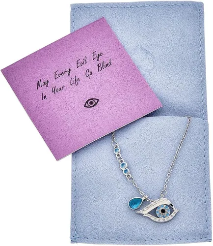 Vista 2 de Collar de mano Hamsa contra el mal de ojo, collar musulmán judío, plata, Plata esterlina, Circonia cúbica