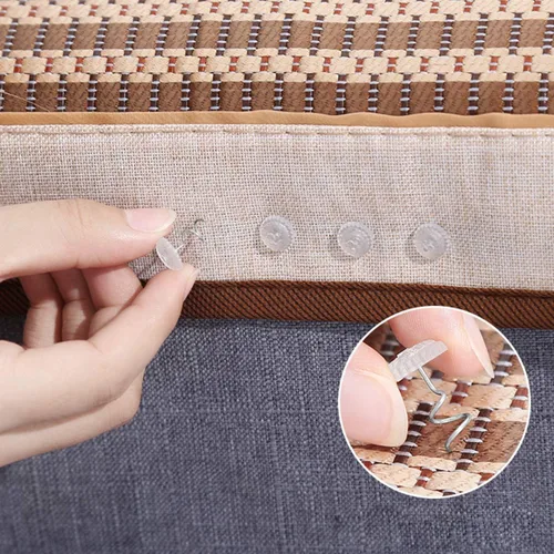 Vista 5 de Akstore 100 alfileres de falda de cama con cabezas transparentes para tapicería, fundas y faldas de cama, alfileres de falda de cama (100 unidades)