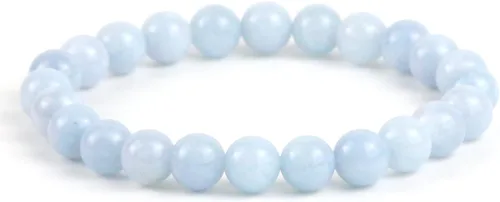 Vista 12 de Clearain Pulsera de Gemas Naturales 8 mm con Cuentas Redondas de Chakra, Cristal de Energía para Reiki, Curación Elástica y Elástica de 7 Pulgadas