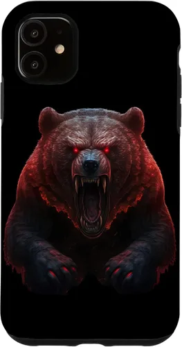 Vista 6 de Funda para iPhone 12 Mini Bear, Angry Grizzly Bear, peligroso oso de terror