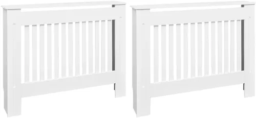 Vista 3 de 2 piezas de MDF para el hogar, calentador de sala de estar, soporte lateral para calefacción, cubierta de radiador, estante de gabinete de Blanco