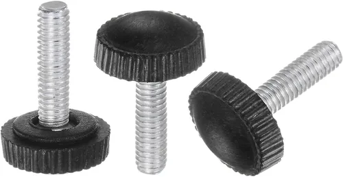 Vista 22 de uxcell 20 pomos moleteados de rosca métrica macho M4 x 0.236 in, pomos de sujeción de tornillo de pulgar, mango de plástico con perno roscado