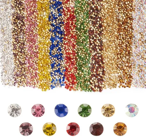 Vista 11 de Beadthoven - Mini cabujones de piedra de circonita cúbica con facetas puntiagudas y facetadas, cuentas de diamantes de circonita cúbica para hacer