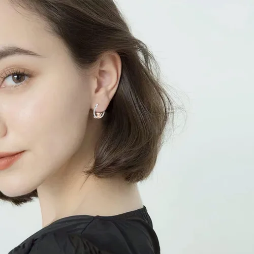 Vista 6 de Hypoallergenic DragonCatBunny Mushroom Earrings for Women 925 Sterling Silver Animal Huggie Hoop Earrings Jewelry Gifts for Sensitive Ears