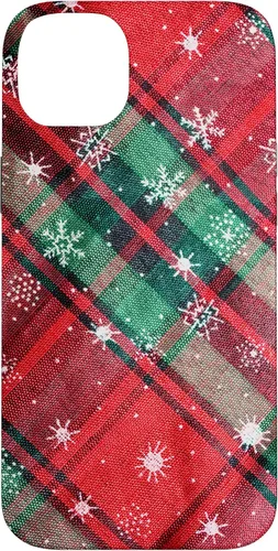 Vista 15 de Green Red Christmas Plaid Winter Snowflakes Case for iPhone 16