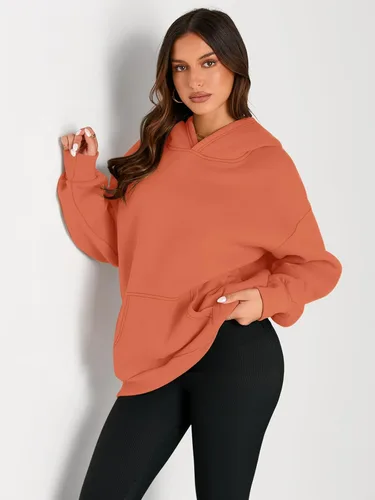 Vista 86 de Trendy Queen - Sudaderas extragrandes con capucha para mujer, suéteres de manga larga, sin botones, de vellón, de otoño, ropa de invierno