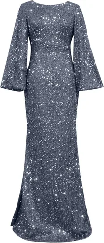 Vista 3 de Vestidos Manga Larga lentejuelas para Mujer, Vestido Fiesta Baile ajustado purpurina Brillante, cóctel formal