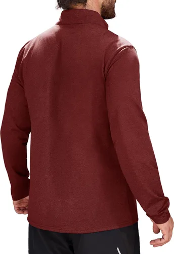 Vista 81 de MAGCOMSEN Sudadera de golf de manga larga con forro polar para hombre, con cremallera de 1/4, térmica, para correr