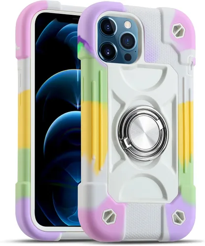Vista 60 de MARKILL Funda compatible con iPhone Air de 6.5 pulgadas 2025 con soporte de anillo giratorio de 360 grados, protección contra caídas de grado