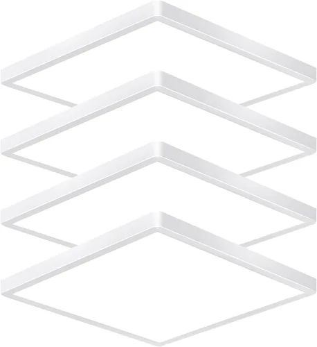 Vista 12 de Lámpara de techo LED cuadrada de montaje empotrado de 12 pulgadas, 24 W, 3000 K/4000 K/6000 K, lámpara de montaje empotrado ajustable, 2800 lm