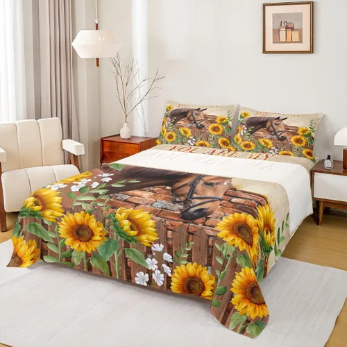 Vista 14 de Western Cowboy - Juego de sábanas para niños, tamaño individual, juego de ropa de cama rústica de herraduras, cactus y herraduras, decoración