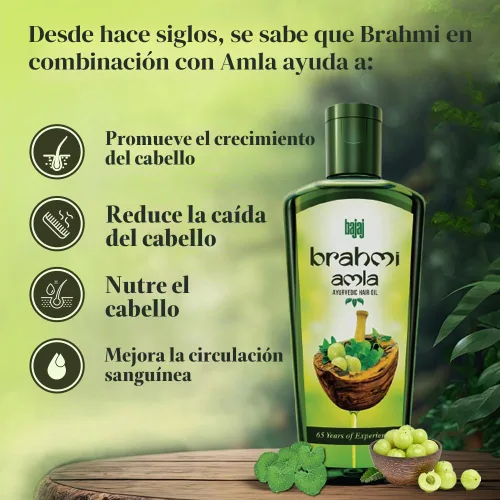 Vista 2 de Bajaj Brahmi Amla Aceite para el Cabello (Enriquecido con Brahmi Ayurvédico) 13.5 fl oz