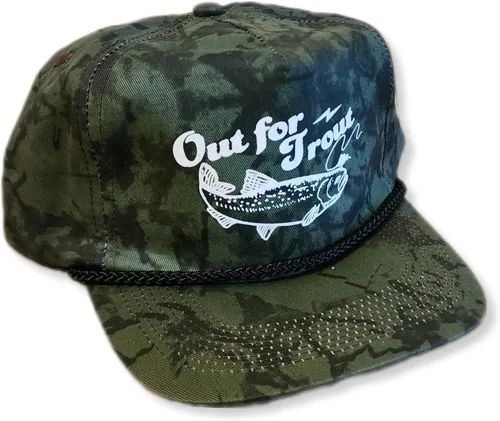 Vista 23 de ThatsRad Out for Trout Camionero Camuflaje Sombrero Visera Cuerda Snapback Camo Pesca Mosca