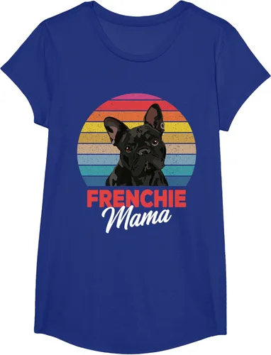 Vista 30 de Frenchie Mama - Camiseta divertida de regalo para niñas y perros Bulldog Francés, Negro, S
