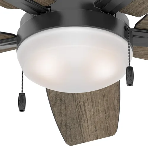 Vista 5 de Hunter Ventilador de techo contemporáneo negro mate de 46 pulgadas con kit de luces (renovado)