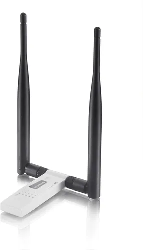 Vista 3 de Netis Adaptador USB inalámbrico N de largo alcance de 300 Mbps con dos antenas de 5dBi y base USB 2.0 (WF-2116), 300 Mbps de alta ganancia