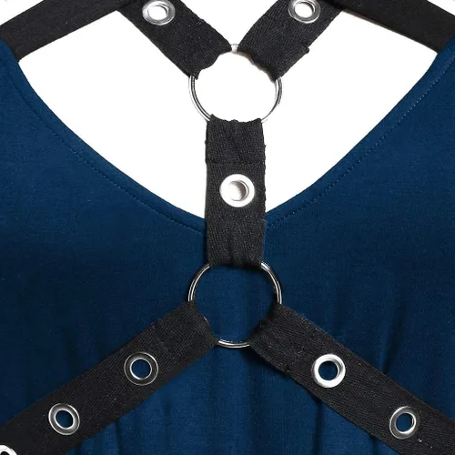 Vista 4 de ZEFOTIM Disfraz medieval para mujer, hombros descubiertos, mangas de murciélago, corsé con volantes, vestido de tubo gótico Cosplay 716