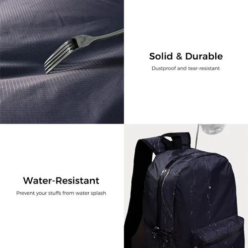 Vista 2 de pack all Mochila plegable ligera de 18L, Azul marino, Mochilas Daypack