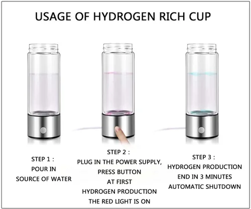 Vista 5 de Generador de agua de hidrógeno -2L de gran capacidad con temperatura constante y limpieza inteligente Máquina de agua rica en hidrógeno (1500PPB)