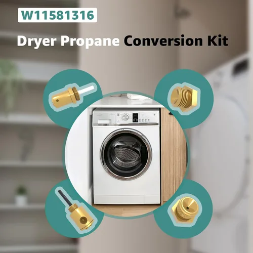Vista 3 de W11581316 kit de conversión de lp para Whirlpool, Armada, Maytag, Kenmore 22000 BTU/Hr Secadores de conversión de propano líquido 29 pulgadas