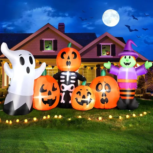 Vista 10 de 4.5 FT Halloween Inflatable Ghost Outdoor Decoration with Magic Hat