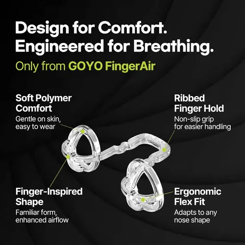 Vista 3 de FingerAir - Dilatador nasal para ronquidos y respiración, dispositivos antironquidos, tapón de silicona antironquidos, reutilizable, cómodo