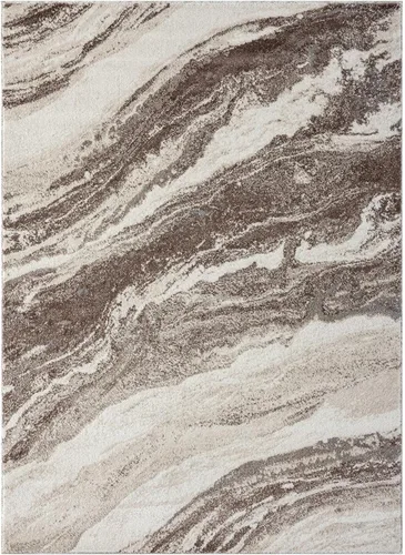Vista 10 de LUXE WEAVERS Lagos Collection 7983 Alfombra geométrica, color marrón, tamaño 2 x 3 Art Deco Patrón de remolino de mármol, pila media, alfombra