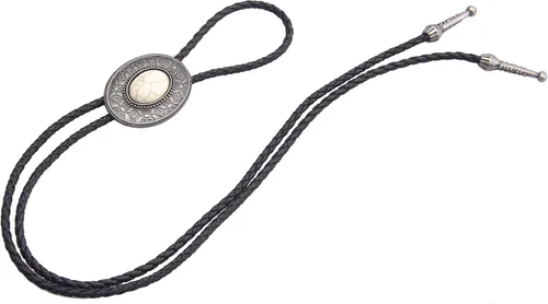 Vista 177 de Jeilwiy Corbata de bolo para hombre, corbata de vaquero occidental, collar de corbata de bolo dorado, corbata de cuero, corbata de Halloween