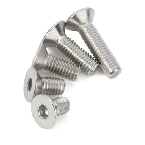 Vista 5 de M6-1.0 x 10/12/16/20/25mm Flat Head Socket Cap Screws, Allen Socket Drive, DIN 7991, Stainless Steel 18-8 (304), Bright Finish, 50 PCS