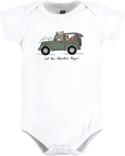 Vista 3 de Hudson Baby Body unisex de algodón para bebé, Animal Adventure, 9-12 meses, Animal Adventure