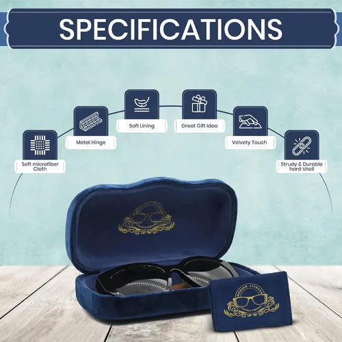 Vista 5 de Estuche rígido para gafas Funda protectora de terciopelo para gafas Estuche para gafas de sol con paño de limpieza