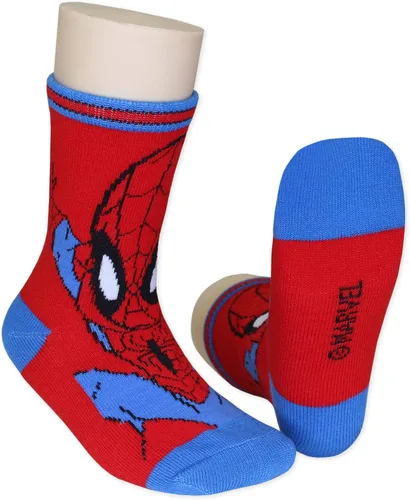 Vista 6 de Super Hero Adventures Spider-Man - Calcetines para niños pequeños, paquete de 6 Avengers Multi