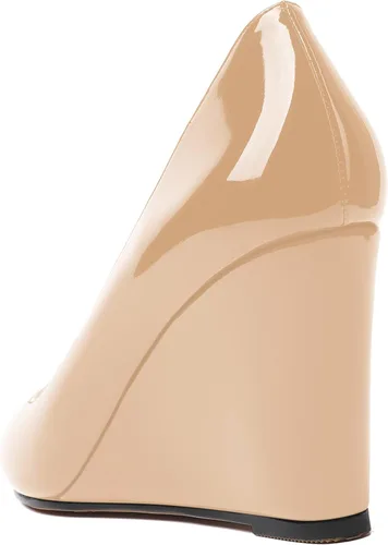 Vista 7 de WAYDERNS Zapatos de tacón alto con cuña para mujer, con puntera puntiaguda, de 3.3 pulgadas