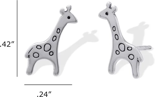 Vista 5 de Boma Jewelry - Pendientes de plata de ley con diseño de jirafa
