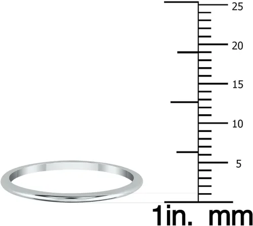 Vista 4 de Anillo de boda de 1mm de grosor abovedado en oro amarillo de 14K