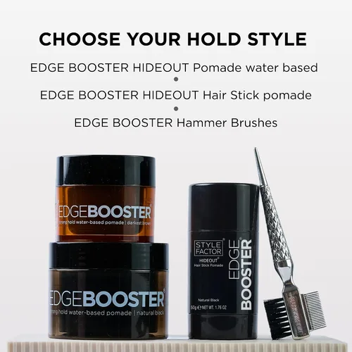 Vista 14 de Style Factor EDGE BOOSTER HIDEOUT Pomada a base de agua Fuerte sujeción y cobertura instantánea de canas Estilo elegante para vuelos, bordes