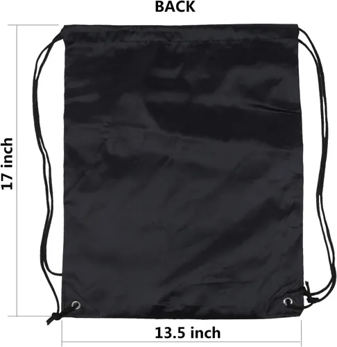 Vista 3 de ICObuty Bolsa deportiva de gimnasio para animadora, mochila con cordón, 6 unidades, poliéster 210D para presionar el calor, RojoNegro, Talla única