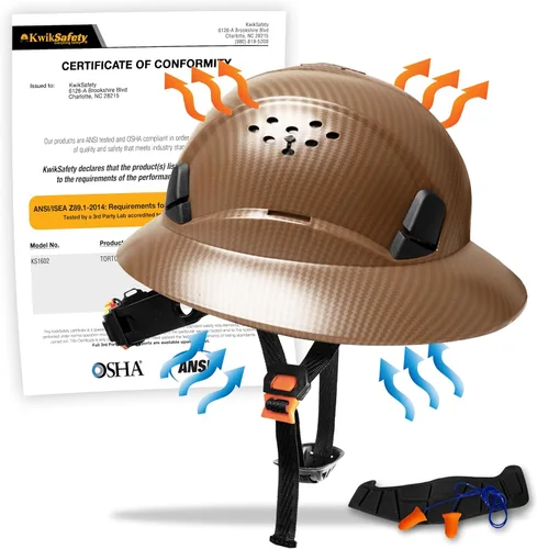 Vista 13 de KwikSafety - Charlotte, NC - Sombreros duros [Ala completa, estilo gorra, estilo de escalada] Tipo 1, Clase C ANSI OSHA