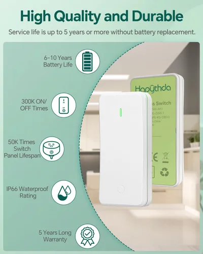 Vista 2 de Adaptador de Enchufe con Control Remoto, Interruptor Inalámbrico, Mini Enchufe Remoto para Luces y Electrodomésticos, Interruptor ON/OFF 15A/1500W